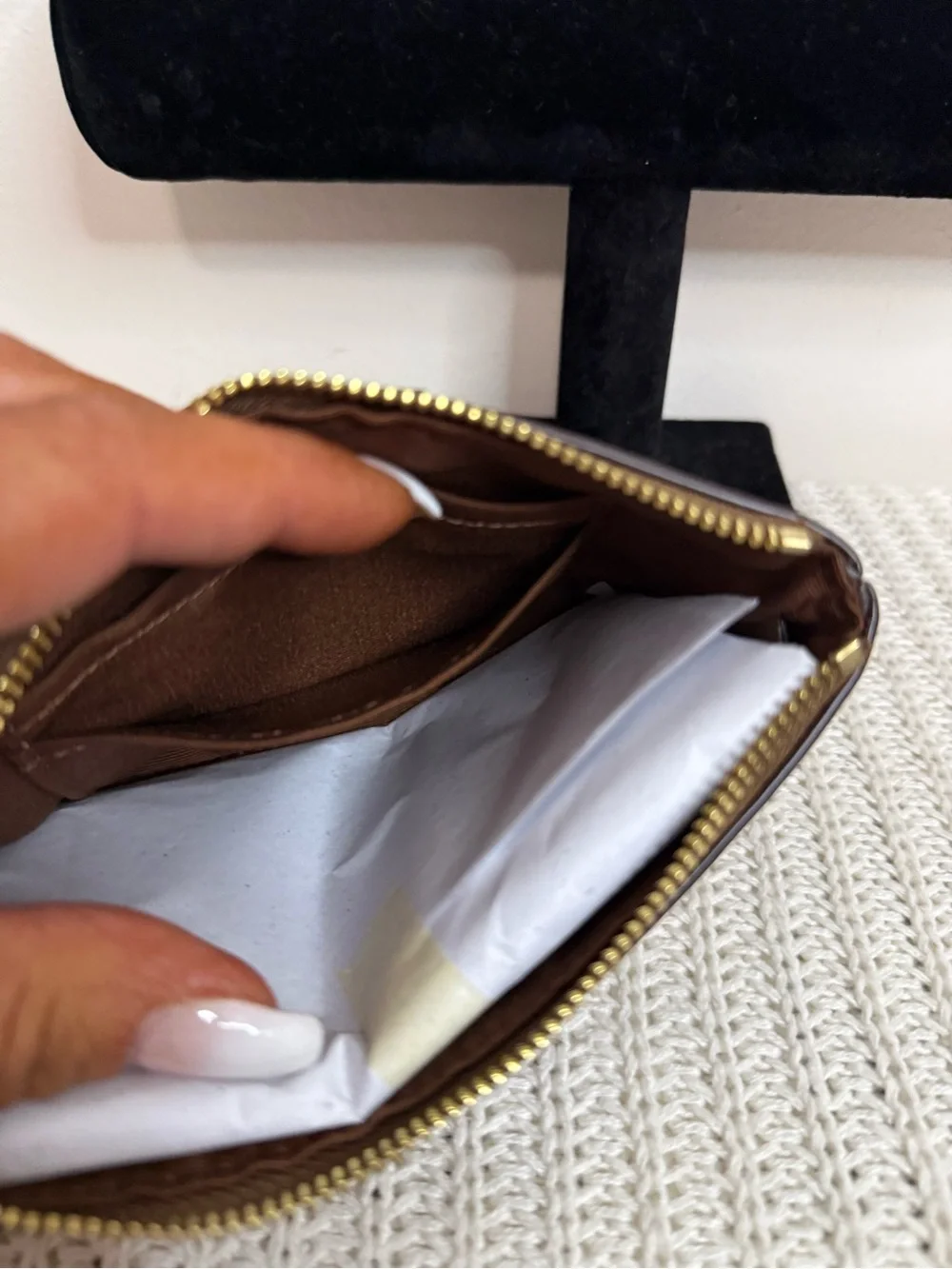 Coach NWT Signature Coated Canvas Wristlet in Brown